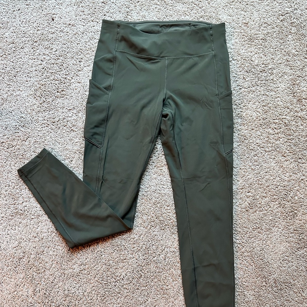 Lululemon Army Green Tights Full Length